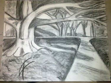 Drawing titled "British Garden" by Franck Ayache, Original Artwork