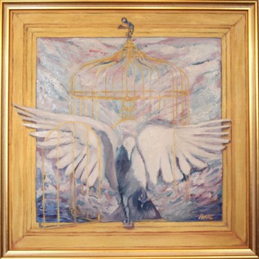Peinture intitulée "Libre envol" par F-Henri, Œuvre d'art originale, Huile