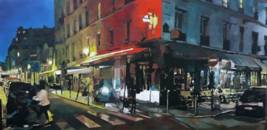 Peinture intitulée "Bar lounge" par Franck Le Boulicaut, Œuvre d'art originale, Huile