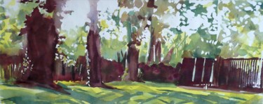 Painting titled "Bois de Vincennes I…" by Franck Le Boulicaut, Original Artwork, Watercolor