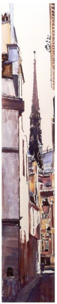 Painting titled "La flêche Viollet-L…" by Franck Le Boulicaut, Original Artwork, Watercolor