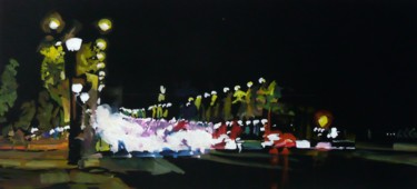 「Champs-Elysées」というタイトルの絵画 Franck Le Boulicautによって, オリジナルのアートワーク, グワッシュ水彩画