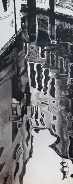 Картина под названием "Reflets vénitiens" - Franck Le Boulicaut, Подлинное произведение искусства, Чернила