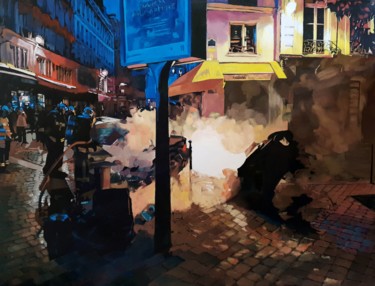 Painting titled "Nuit blanche" by Franck Le Boulicaut, Original Artwork, Oil