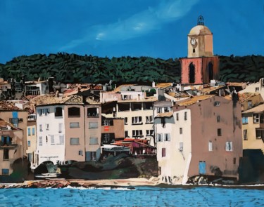 Ζωγραφική με τίτλο "Saint-Tropez" από Franck Le Boulicaut, Αυθεντικά έργα τέχνης, Λάδι