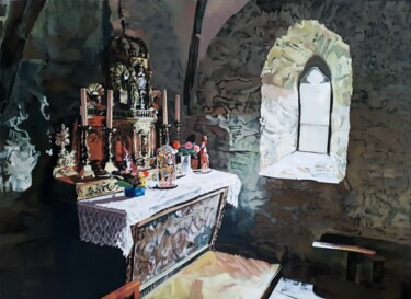 Absidiole à Chastel Painting titled "Absidiole à Chastel" by Franck Le Boulicaut, Original Art, Oil