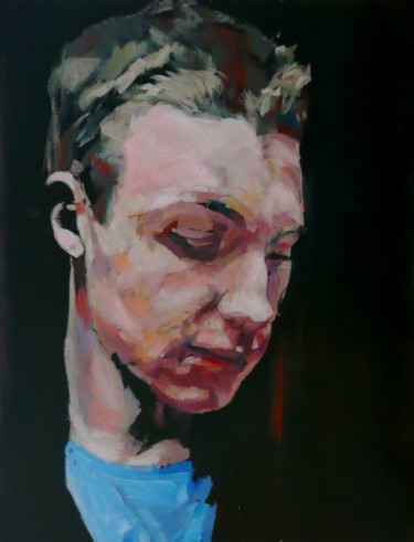 Painting titled "Portrait d'Axël" by Franck Le Boulicaut, Original Artwork, Oil