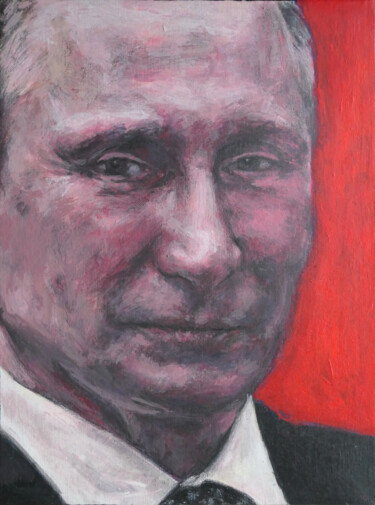 Peinture intitulée "Poutine - La haine" par Franck Sanson, Œuvre d'art originale, Acrylique Monté sur Châssis en bois