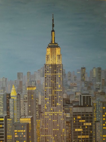 Painting titled "New-York New-York" by Franck Volay, Original Artwork, Acrylic