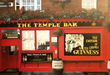 Painting titled "The Temple Bar" by Franck Volay, Original Artwork, Acrylic