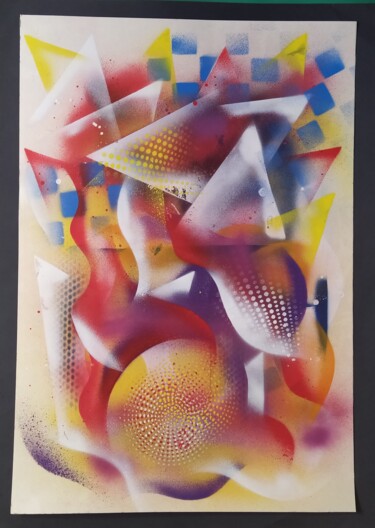 Peinture intitulée "Prisme3" par Franck Werner, Œuvre d'art originale, Bombe aérosol