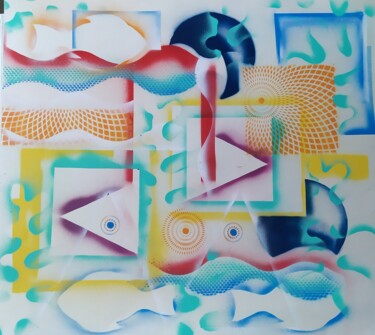 Peinture intitulée "Rêves de poissons" par Franck Werner, Œuvre d'art originale, Bombe aérosol