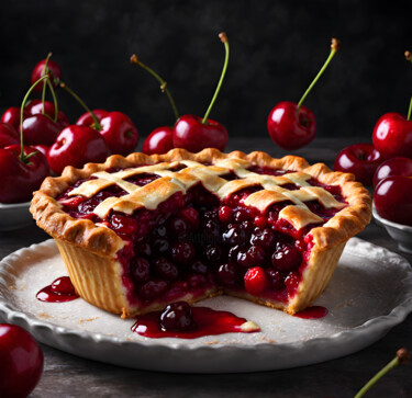 Digital Arts titled "Tarte aux Cerises" by Francky Xv Wolff, Original Artwork, AI generated image