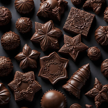 Arts numériques intitulée "Bouchées de Chocolat" par Francky Xv Wolff, Œuvre d'art originale, Image générée par l'IA