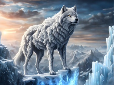 Digital Arts titled "Loup Glorieux" by Francky Xv Wolff, Original Artwork, AI generated image