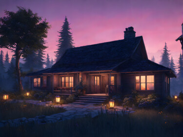 Digital Arts titled "Maison de Campagne" by Francky Xv Wolff, Original Artwork, AI generated image