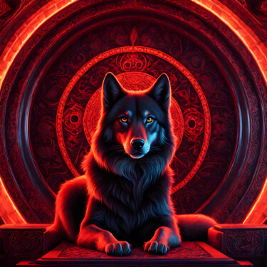 Arts numériques intitulée "Loup dans la Salle…" par Francky Xv Wolff, Œuvre d'art originale, Image générée par l'IA