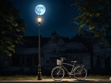 Digitale Kunst mit dem Titel "Bicyclette Antique" von Francky Xv Wolff, Original-Kunstwerk, KI-generiertes Bild