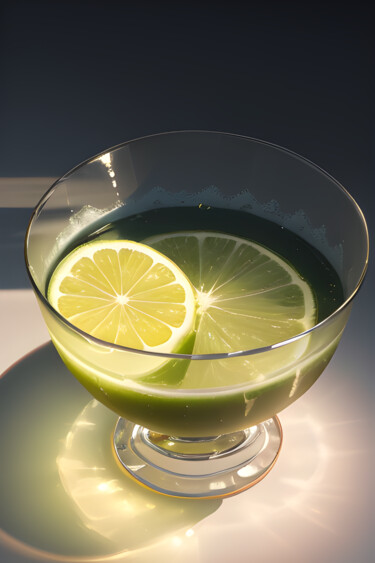 Arts numériques intitulée "Cocktail Vert" par Francky Xv Wolff, Œuvre d'art originale, Image générée par l'IA
