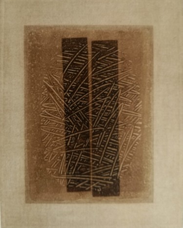 Gravures & estampes intitulée "Fossile" par Franco Bogge, Œuvre d'art originale, Eau-forte