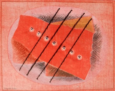 Incisioni, stampe intitolato "FOSSILE ARANCIO" da Franco Bogge, Opera d'arte originale, incisione