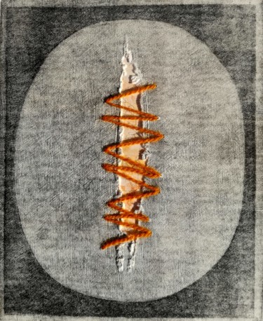Gravures & estampes intitulée "SUTURA" par Franco Bogge, Œuvre d'art originale, Eau-forte
