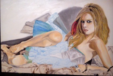Painting titled "Bionda Platino" by Franco Fumo, Original Artwork, Oil