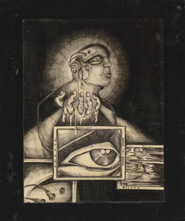 Dessin intitulée "Dibujo (Sin Título)" par Franco Ibazeta, Œuvre d'art originale, Stylo à bille