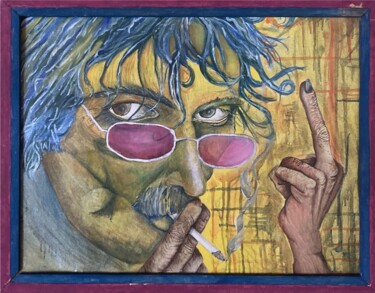 Painting titled "Sin título" by Franco Ibazeta, Original Artwork, Acrylic Mounted on Wood Stretcher frame