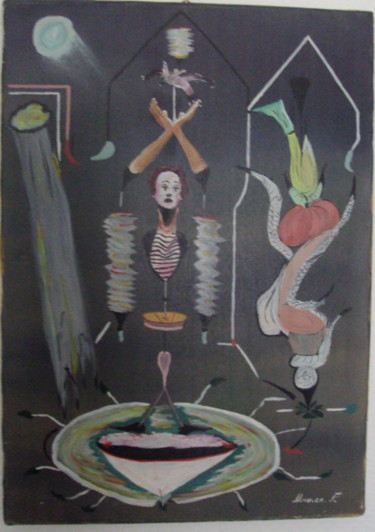 Peinture intitulée "le roi de la mime" par Franco Murer, Œuvre d'art originale, Huile