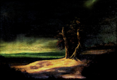 Pittura intitolato "Desolazione" da Franco Petrosemolo, Opera d'arte originale, Olio