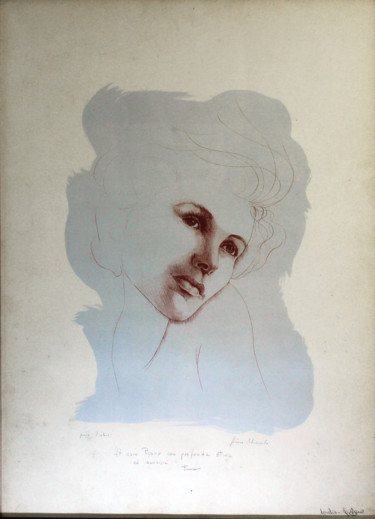 Incisioni, stampe intitolato "La Vanoni" da Franco Petrosemolo, Opera d'arte originale, Litografia