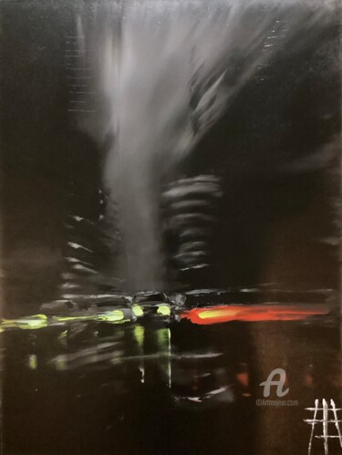 Pittura intitolato "Flash" da Francois Barroux, Opera d'arte originale, Olio Montato su Telaio per barella in legno