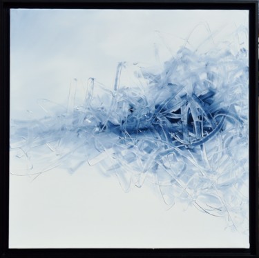 Peinture intitulée "Entrelacs bleus" par François Benoit-Lison, Œuvre d'art originale, Huile