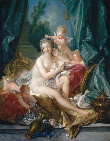 Картина под названием "The Toilet of Venus" - François Boucher, Подлинное произведение искусства, Масло