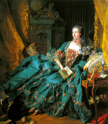 Картина под названием "Portrait of Madame…" - François Boucher, Подлинное произведение искусства, Масло