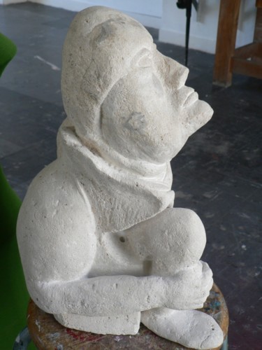 Sculpture intitulée "gargouille-2-profil…" par Pierrick, Œuvre d'art originale, Pierre