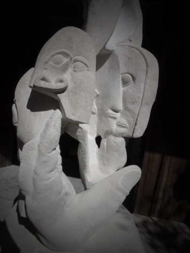 Sculptuur getiteld "pot-pourri-étude-1-…" door Pierrick, Origineel Kunstwerk, Steen