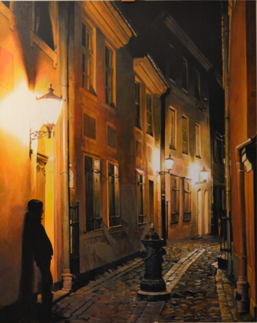 Peinture intitulée "la rue des âmes" par François Chevalier, Œuvre d'art originale, Acrylique