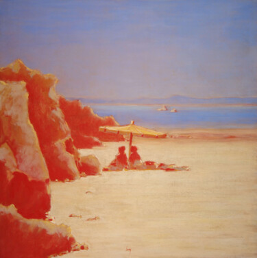 제목이 "Plage de Trez Bihan…"인 미술작품 François Cusson로, 원작, 파스텔 목재 패널에 장착됨