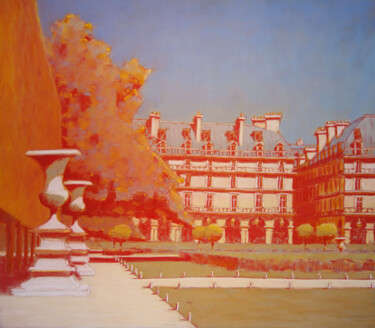 Картина под названием "Jardin des Tuilerie…" - François Cusson, Подлинное произведение искусства, Пастель Установлен на Дере…