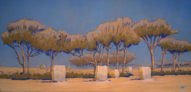 Картина под названием "Meules, Douarnenez" - François Cusson, Подлинное произведение искусства, Пастель Установлен на Деревя…
