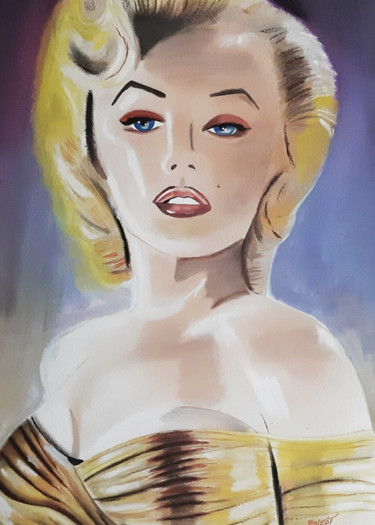 Photographie intitulée "Marilyn Monroe in g…" par François/Customisation, Œuvre d'art originale, Photographie numérique