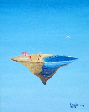 Peinture intitulée "La plage" par Francois Dedericks, Œuvre d'art originale, Autre