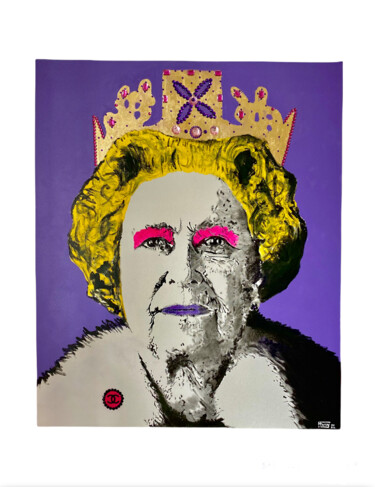 Painting titled "I am the Queen purp…" by François Farcy, Original Artwork, Acrylic Mounted on Wood Stretcher frame