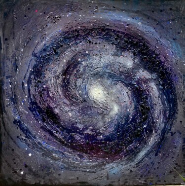 Painting titled "Milky Way" by François Farcy, Original Artwork, Resin Mounted on Wood Stretcher frame