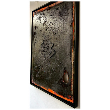 Painting titled "Je brûle, je vis." by François Farcy, Original Artwork, Charcoal Mounted on Wood Stretcher frame