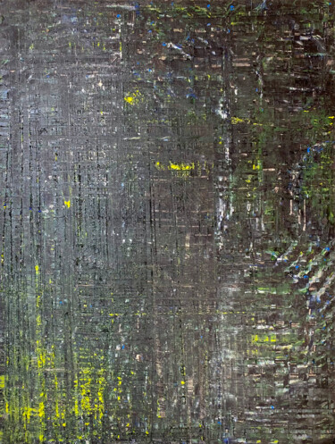 Malerei mit dem Titel "jardin vert d'enfan…" von François Farcy, Original-Kunstwerk, Öl Auf Holzplatte montiert