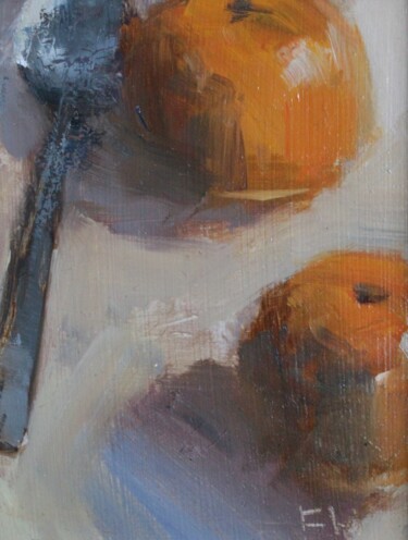 Painting titled "Tangerines" by Francois Hugard, Original Artwork, Oil