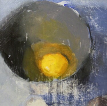Painting titled "Egg In Blue" by Francois Hugard, Original Artwork, Oil